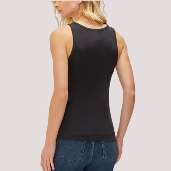 🌼 Anthropologie Three Dots Knit Rocker Tank, Black XS NWT - Picture 2 of 6